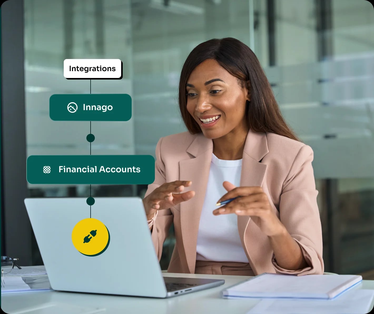 Ledgre advanced features dashboard showing integrations, data analytics, and collaboration tools
